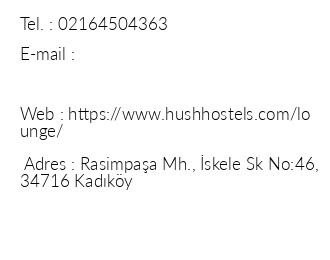 Hush Hostel Lounge iletiim bilgileri